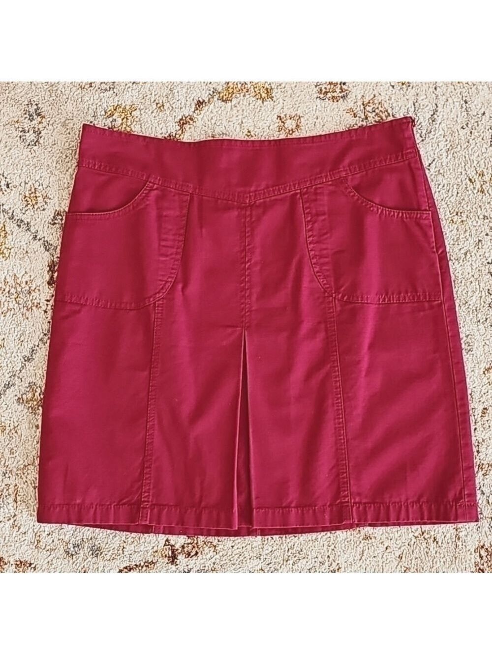 Ann Taylor Cotton Twill Dark Pink Skirt